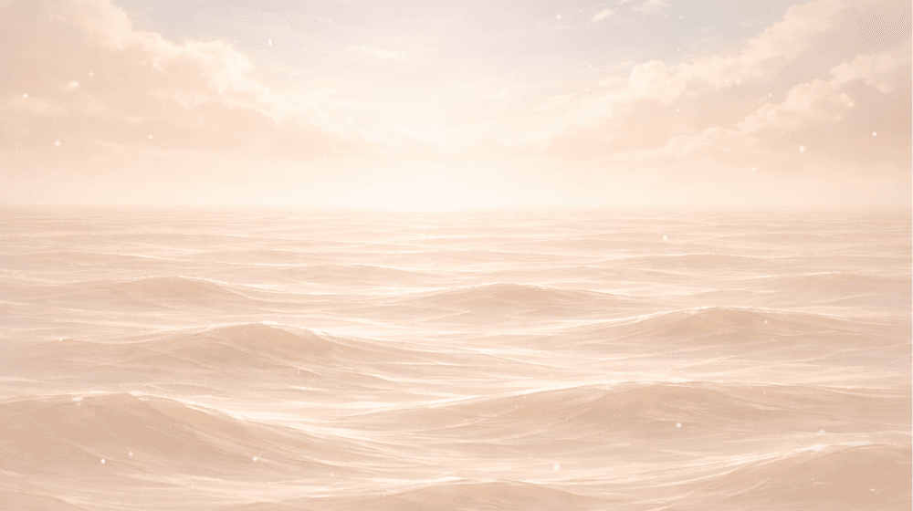 波が穏やかになっていく抽象イラスト。体の緊張がゆるむイメージ