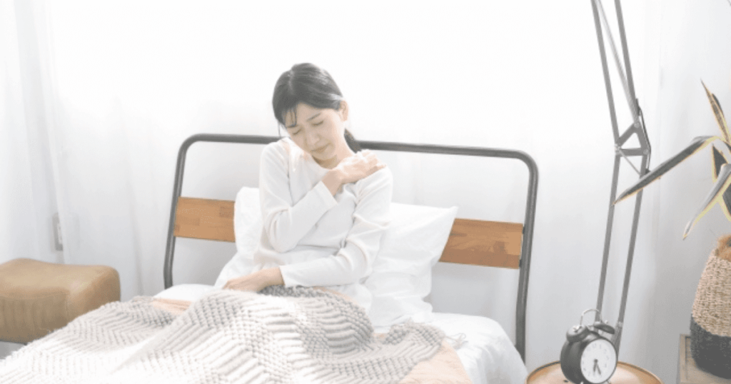 朝から疲れている様子の女性