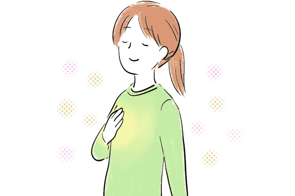 耳の不調や自律神経の乱れによる不安が、少しずつ和らいでいく様子を表したやさしいイメージ